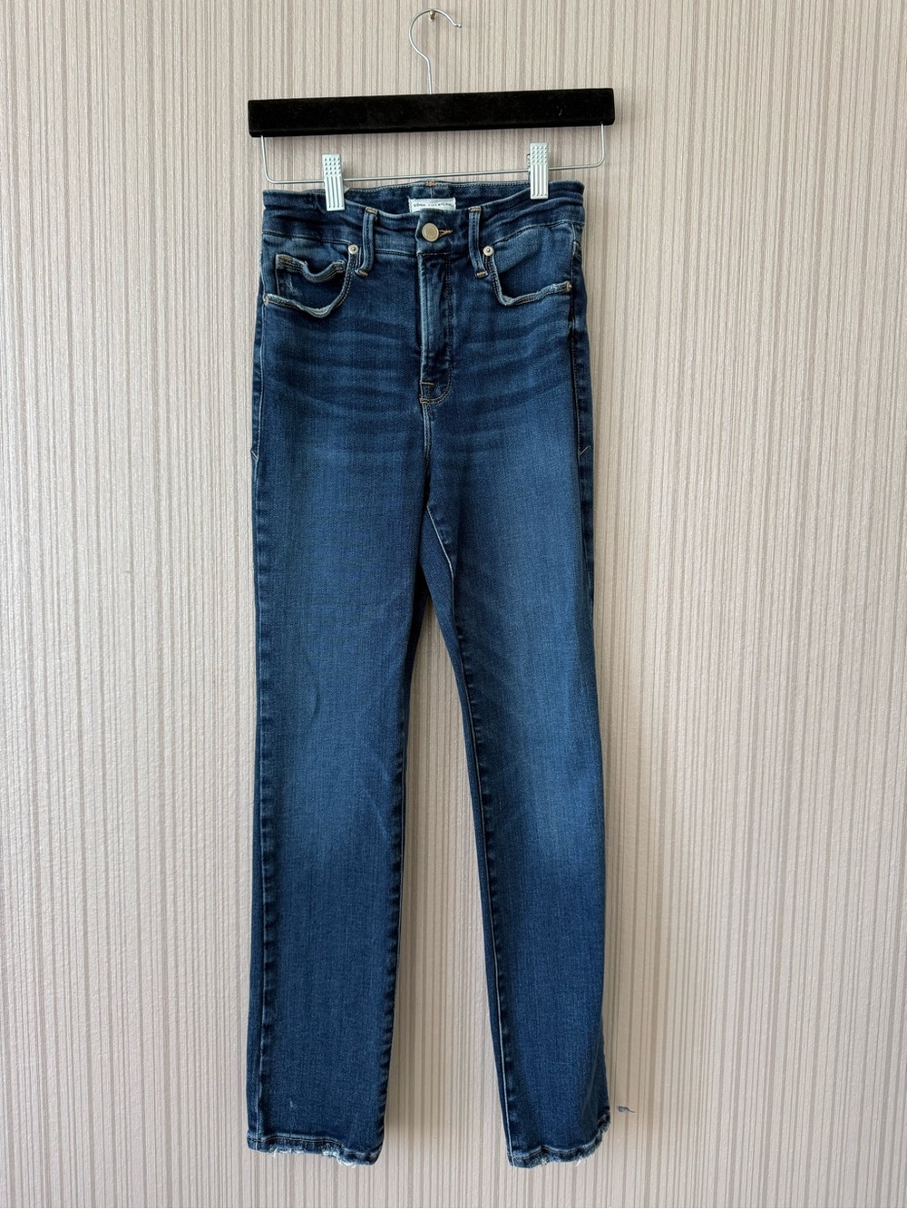 Good American Skinny High-Rise Dark Blue Jeans